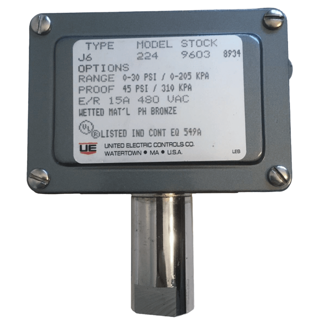 United Electric Pressure Switch, J6 Series Type J6 Models 218 to 274